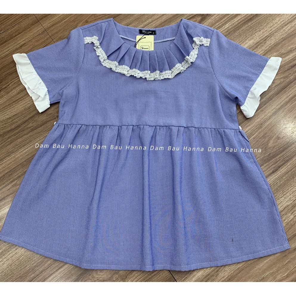 [HANNA] Áo bầu công sở kiểu xinh mùa hè có size 40-77kg chất vải cotton thấm mồ hôi tốt thoáng mát có nhiều màu