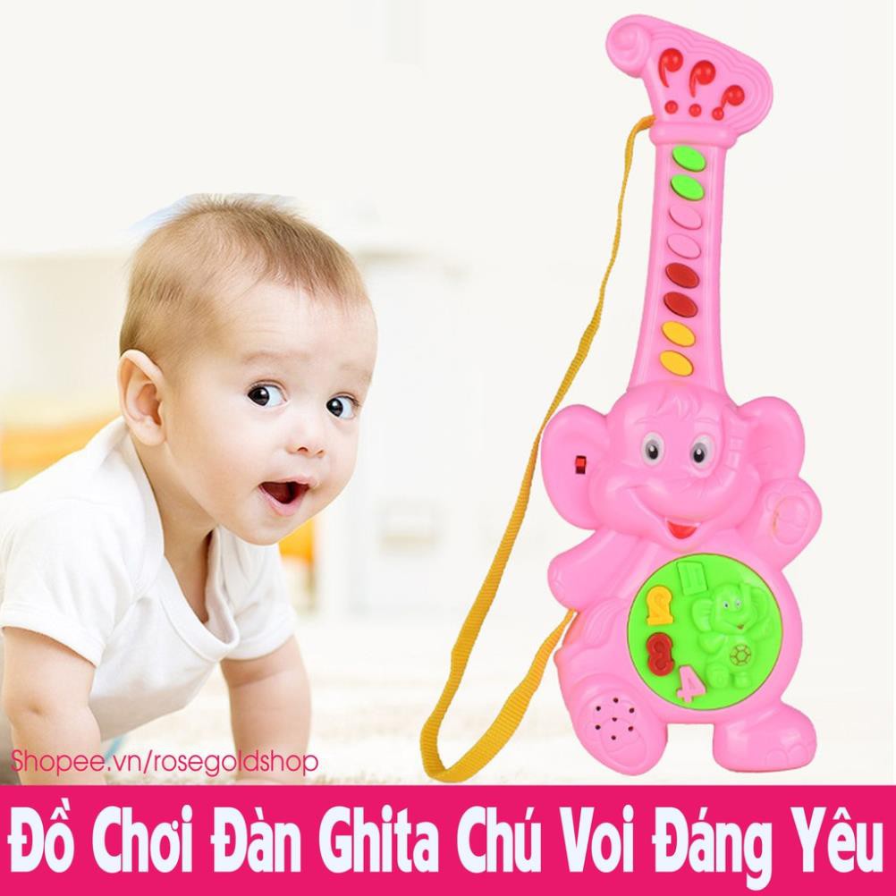 Đồ Chơi Đàn Ghita Chú Voi Đáng Yêu, Món Quà Tuyệt Vời Giúp Bé Phát Triển Khả Năng Nghe Và Vận Động [Thanh Mai Shop]