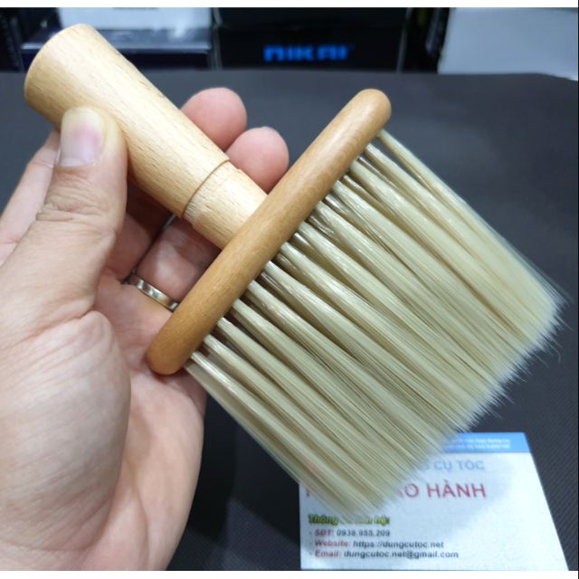 Cây Phủi Tóc Cán Gỗ, Chổi Phủi Tóc Barber Chuyên Nghiệp.(Ảnh thật)