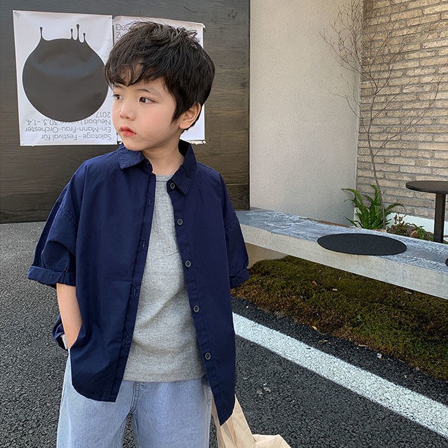 Áo Thun Tay Ngắn Phong Cách Hàn Quốc Thời Trang Mùa Hè Cho Bé Trai