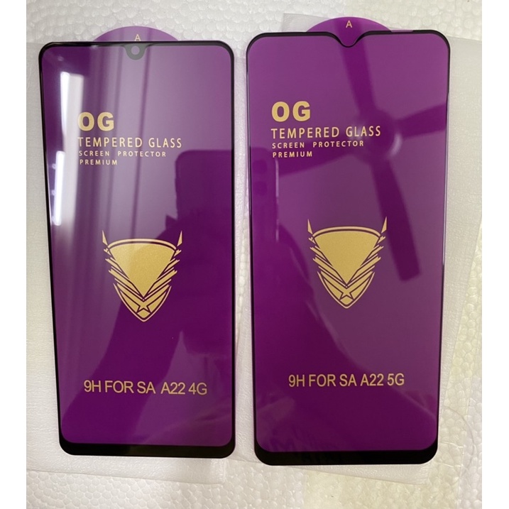 Kính full màn OG cho Samsung A22 4G, A22 5G siều bền tặng miếng lau kính