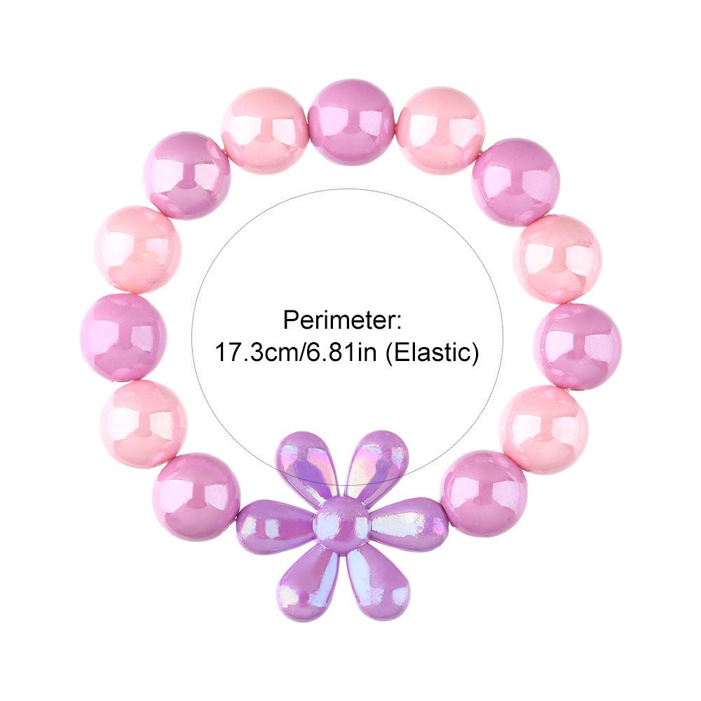 Vòng Tay Chuỗi Hạt Acrylic Nhiều Màu Sắc Hình Hoa Phong Cách Công Chúa Dành Cho Bé Gái