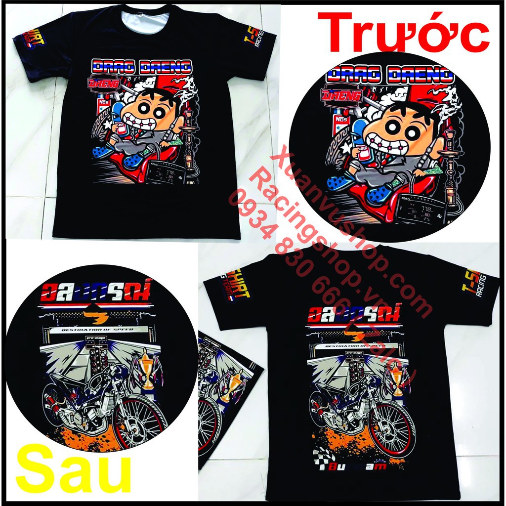 Áo thun đua RACING -   Xe DRAG  - TSHIRT RACING TEAM  Nhiều Mẫu  Bảo Hành Bong Tróc Trọn Đời .