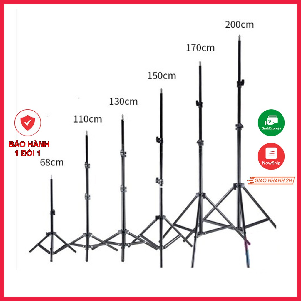 Chân đèn Studio, Flash Cho Chụp Ảnh, Quay Phim, Livestream chuyên nghiệp. Tặng kèm 1 kẹp điện thoại 55-85mm.