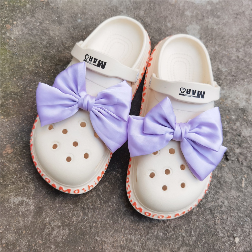 Phụ kiện giày crocs trang trí hình nơ xinh xắn