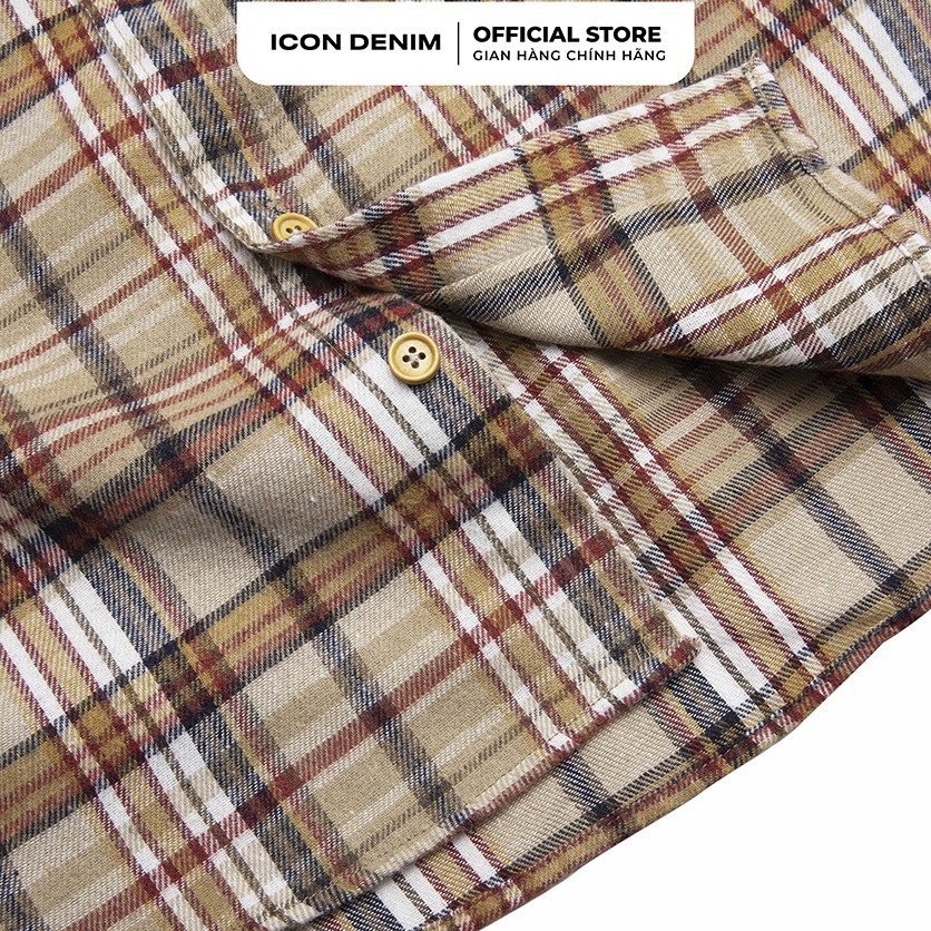 Áo Sơ Mi Nam ICON DENIM Flannel Có Túi Black & Blue Plaid | BigBuy360 - bigbuy360.vn