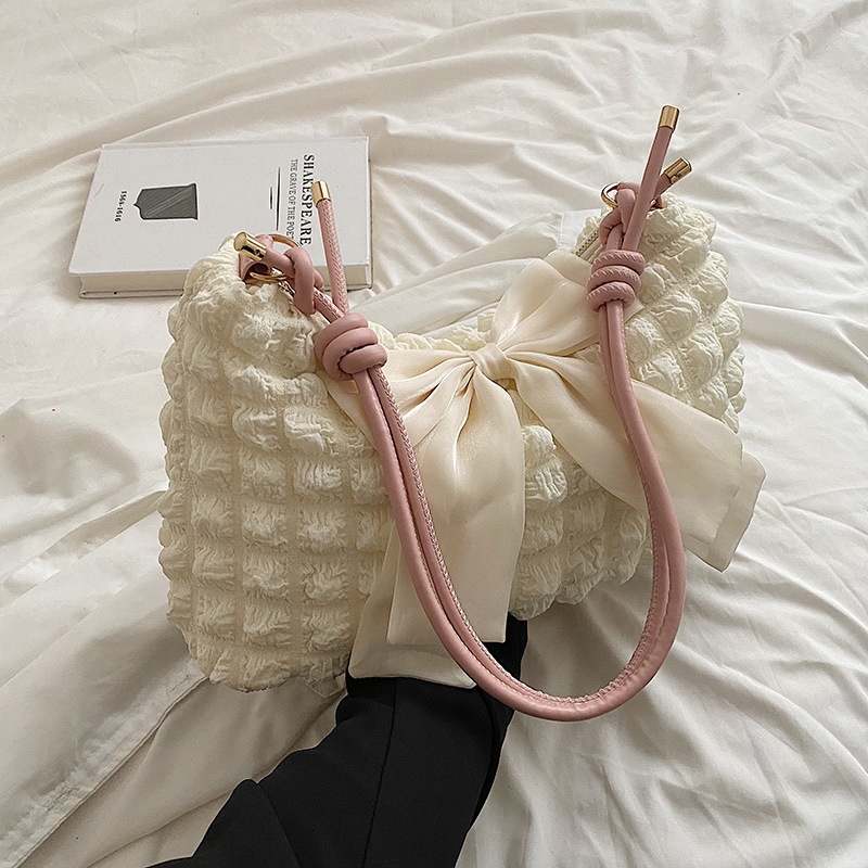 Túi Đeo Chéo Có Khóa Kéo Phối Nơ Phong Cách Hàn Quốc Cho Nữ