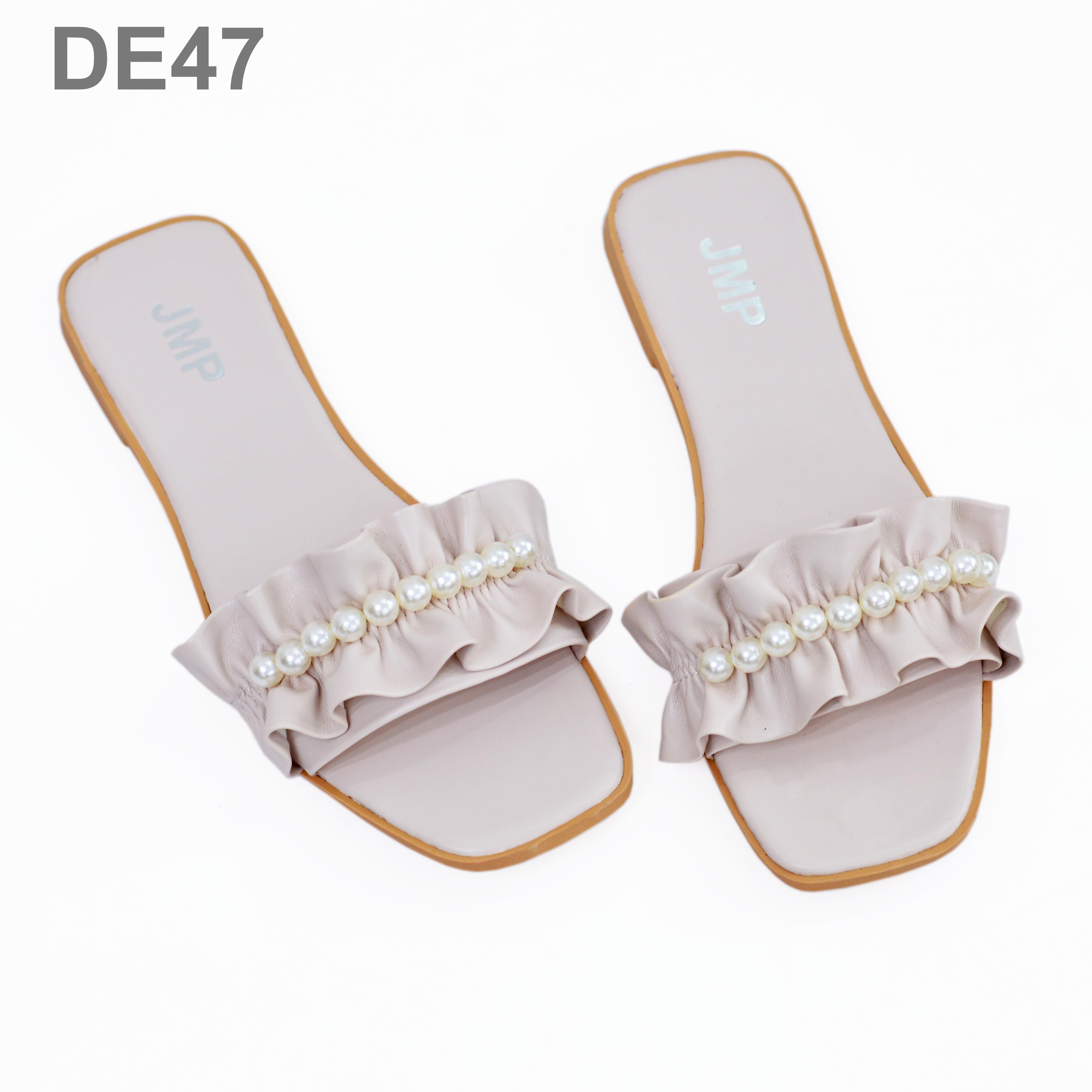 JMP - Dép Thời Trang Quai Ngang Đính Hạt Châu Cao 1CM- DE47