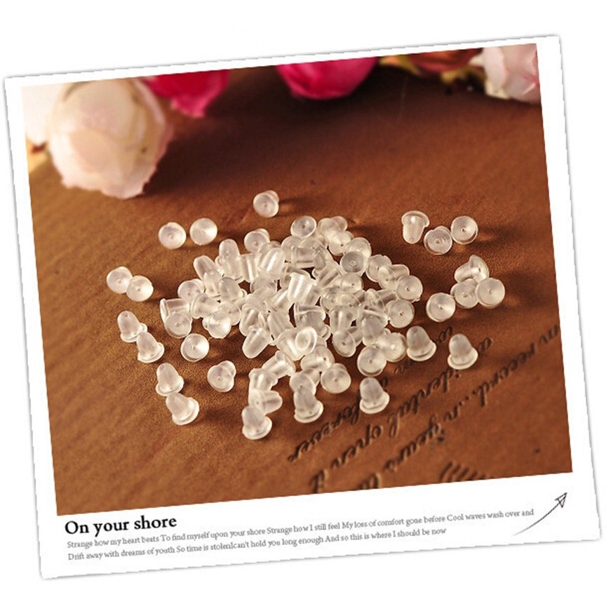 Set 500 Nút Cao Su Gắn Khuyên Tai 4mm