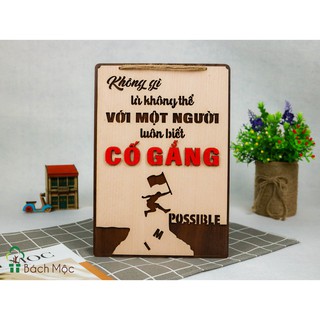 Bảng gỗ trang trí, bảng gỗ decor khẩu hiệu tạo động lực làm việc