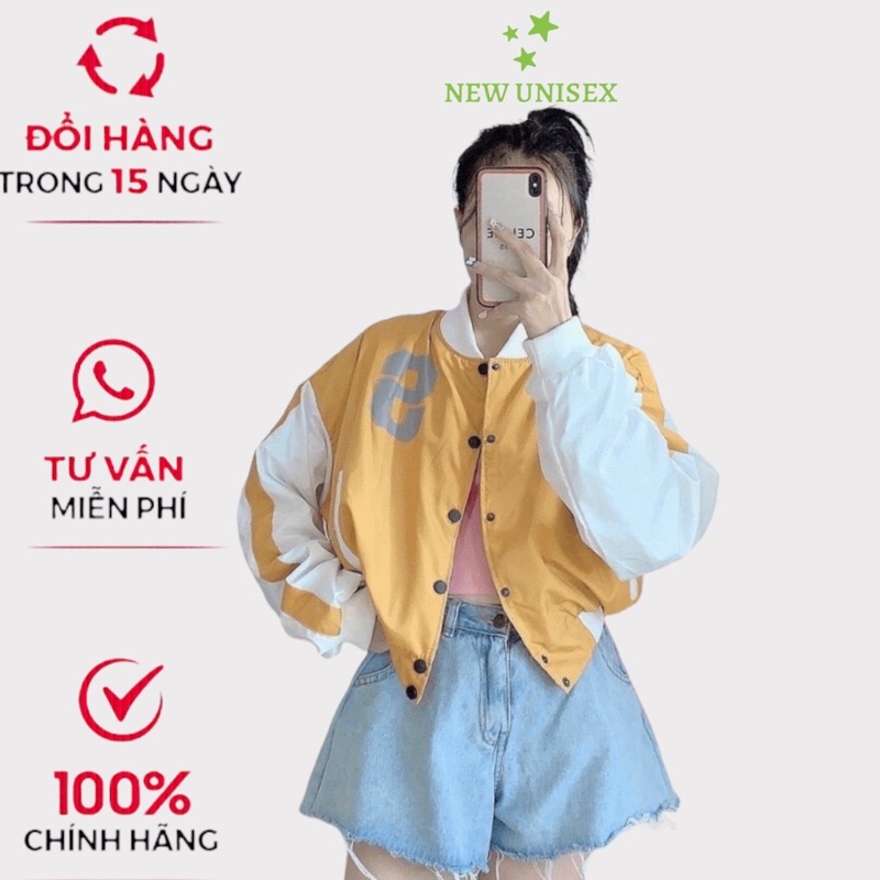 Áo Khoác Nữ Croptop Số 8 Chất Dù Gió 2 Lớp Kiểu Bomber Form Chuẩn Mặc Thoải Mái [NEW UNISEX]