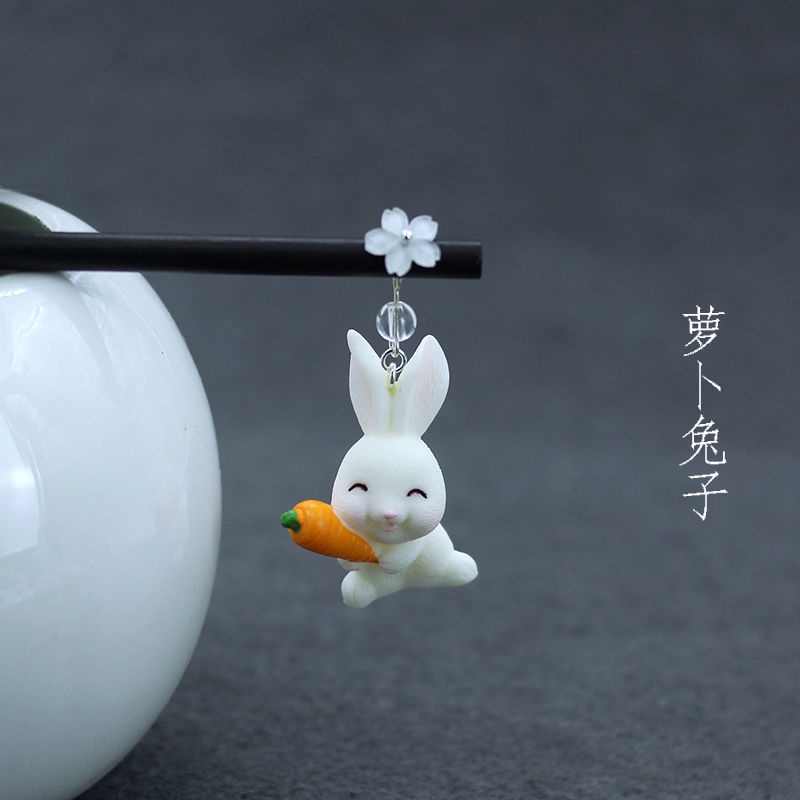 Trâm Cài Tóc Hình Thỏ Dễ Thương Cổ Điển Phong Cách Hán Phục