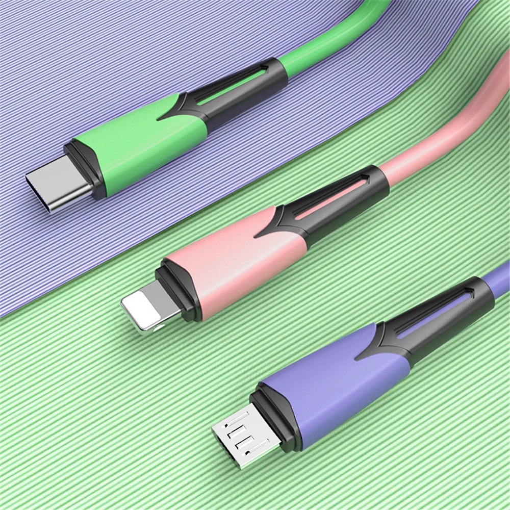 AUGUSTINA Durable Phone Charging 3 In 1 Fast Charging Wire Fast Charging Cable For iPhone12 XS X XR Portable USB To Type-C/Micro Male to Male IOS Plug 3A Type-c Cables