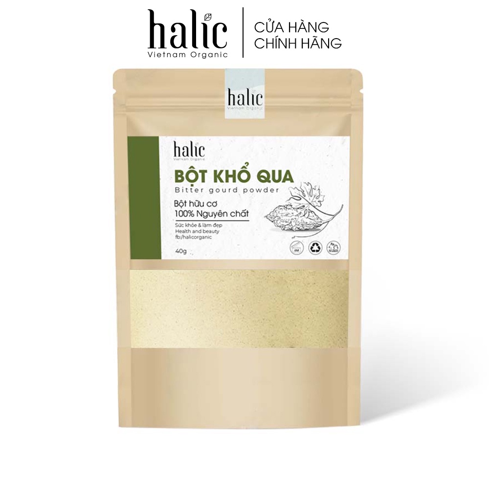 Bột Khổ Qua nguyên chất Halic Organic 40G đắp mặt nạ giảm mụn, mờ thâm nám, chống lão hóa và se khít lỗ chân lông