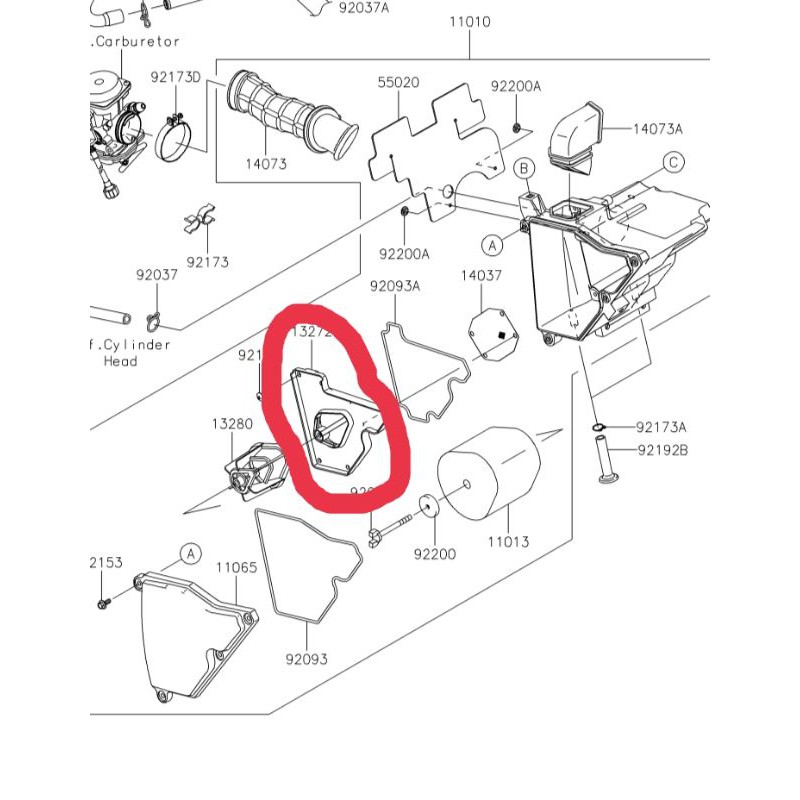 Giá Đỡ Bộ Lọc Không Khí Nguyên Bản Klx 150