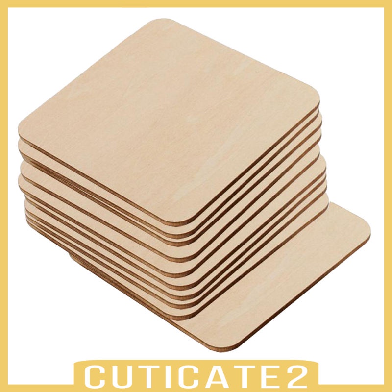 Set 10 đế lót ly bằng gỗ hình vuông