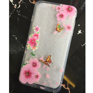 iPhone 6 plus / 6s plus ốp lưng dẻo silicon trong suốt hoa văn đính đá