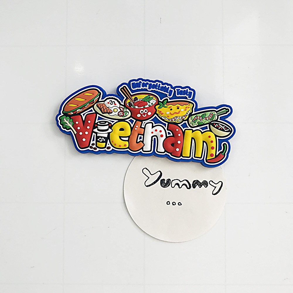 Nam châm Tủ Lạnh Chất Liệu Nhựa Dẻo Fridge Magnet Saigonir - Hình Ảnh Món Ăn Việt Nam - Quà Lưu Niệm Việt Nam