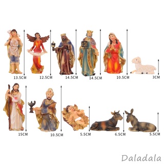 Set 11 mô hình tượng chúa Jesus mini nhiều màu sắc trang trí giáng sinh