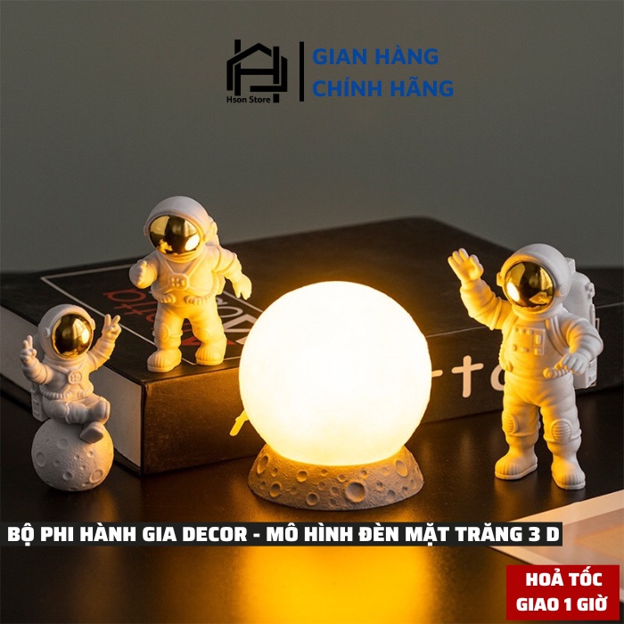 Đèn ngủ mặt trăng 3D mô hình phi hành gia đèn decor trang trí bàn làm việc, phòng ngủ siêu đẹp