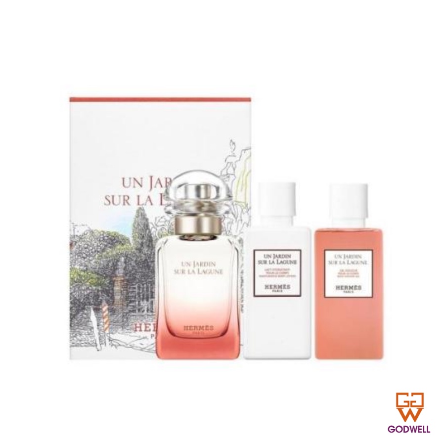 Set sản phẩm HERMES Un Jardin Sur La Lagune Eau De Toilette Set (EDT 50ml + Body Lotion 40ml + Shower Gel 40ml)