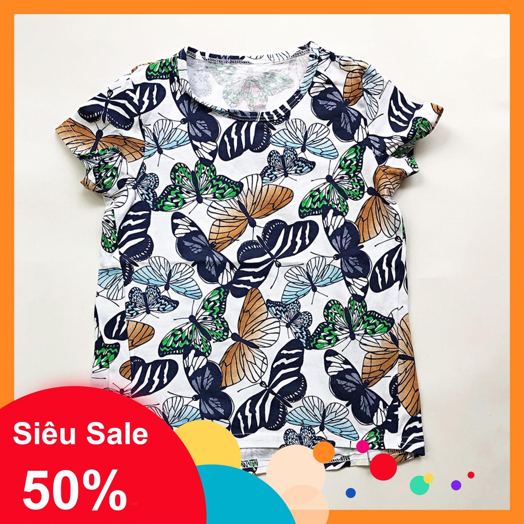Áo Bé Gái Xuất Dư Áo Phông Bé Gái 100% Cotton Ngắn Tay Thấm Hút Mồ Hôi DLH334 0.5-5 tuổi