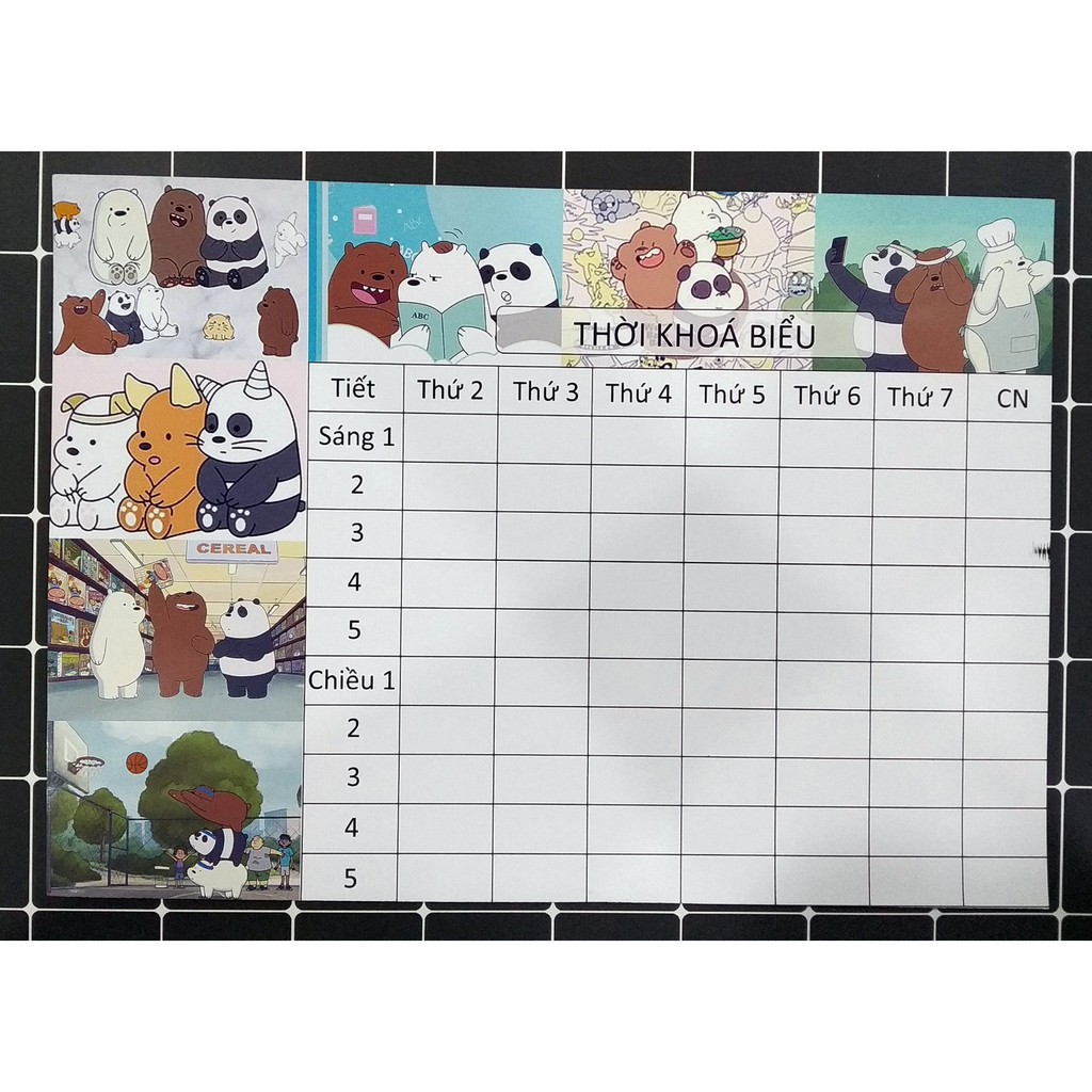 Thời khoá biểu We Bare Bears Chúng tôi đơn giản là gấu