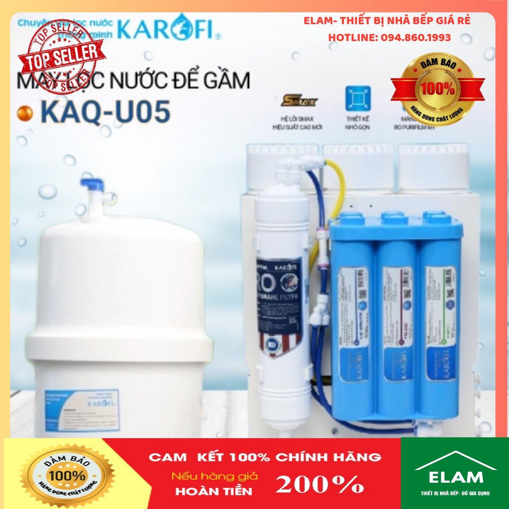 Máy lọc nước Karofi để gầm KAQ-U05/ Máy lọc nước không tủ để bàn KAQ-U05 Chính Hãng Bảo Hành 36 Tháng