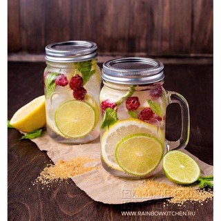 Combo 15 Ly (cốc) thủy tinh quai 500ml có nắp nhôm kín