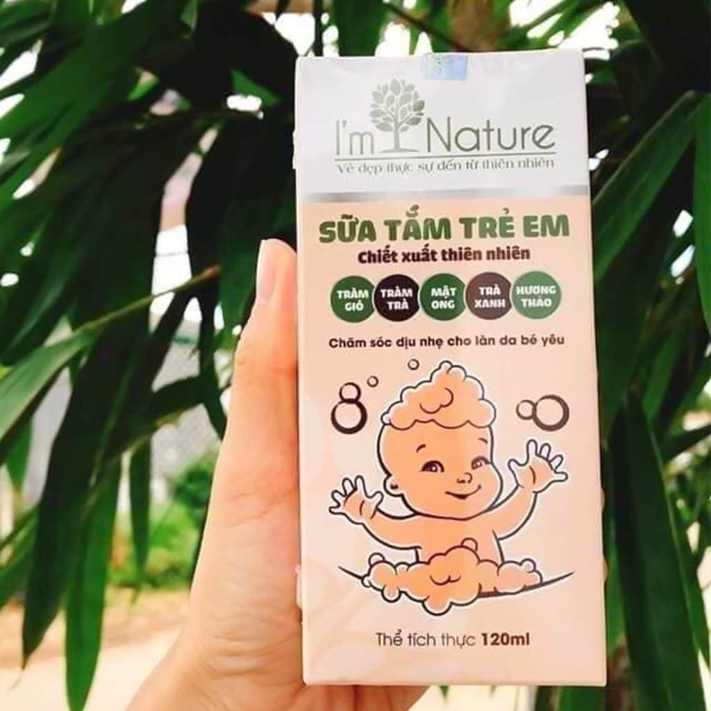 [An toàn - Tiết kiệm]Sữa tắm trẻ em I’m Nature ngừa rôm sảy,mụn nhọt và côn trùng giúp bé có làn da mềm mịn (chai 120ml)