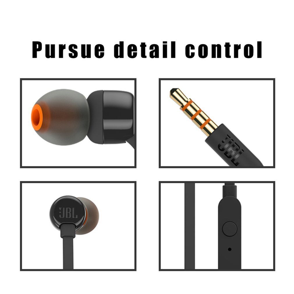 Tai Nghe Nhét Tai JBL T110 Có Dây Chuẩn 3.5mm Tai nghe thể thao chơi game có dây