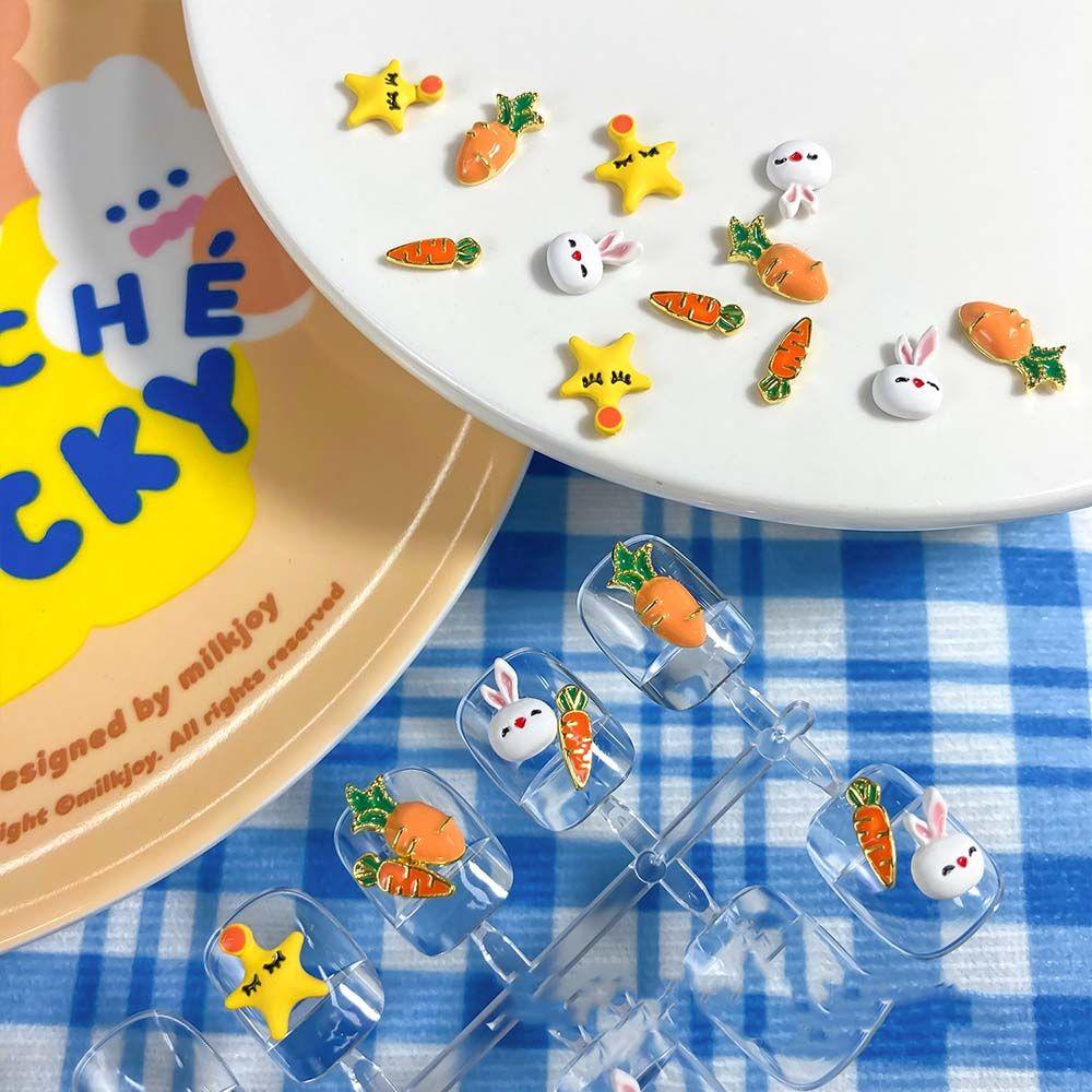 Phụ Kiện Trang Trí Móng Tay Nghệ Thuật DIY Hình Thỏ Cà Rốt Dễ Thương