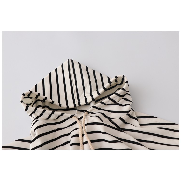 Áo Hoodie Nữ kẻ sọc ngang Form rộng Ulzzang Hàn Quốc Áo Sweater nữ Có mũ Phong cách Thời trang | BigBuy360 - bigbuy360.vn