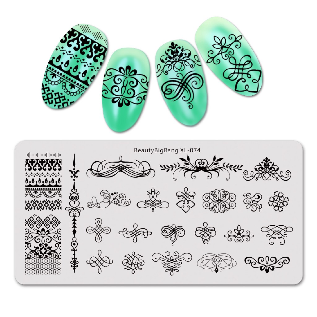 [Hàng mới về] Tấm dập tạo hình trang trí móng tay nghệ thuật kích thước 6x12cm hiệu BEAUTYBIGBANG