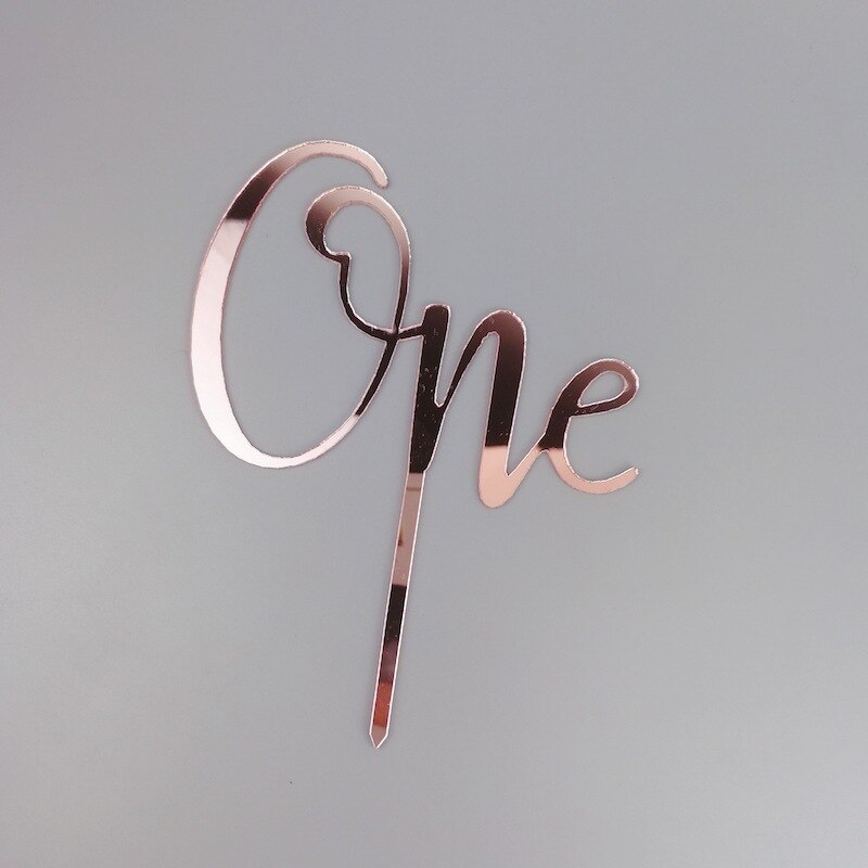 Chữ ghim trang trí bánh &quot;one&quot; bằng acrylic