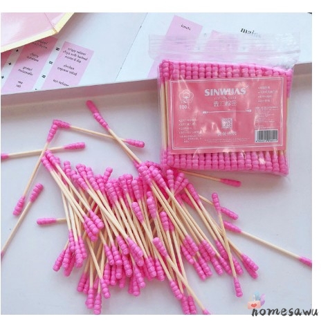 Set 100 tăm bông hai đầu tiện dụng vệ sinh cá nhân