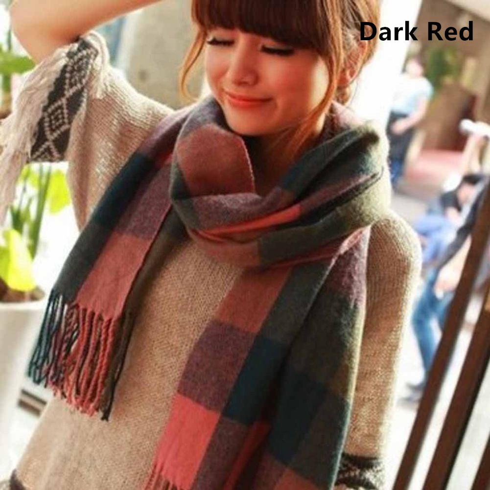 Khăn choàng cổ dài sọc ca rô màu