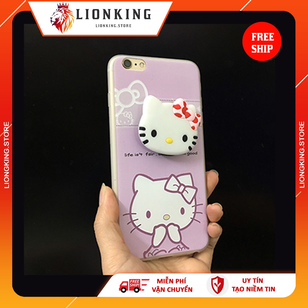 ỐP IPHONEỐp Lưng Iphone Hello Kittyy  - Cho Iphone 6 6s 6Plus 6sPlus 7Plus 8Plus X - (Tặng kèm giá đỡ)