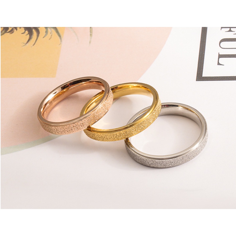Nhẫn cặp cát titanium cao cấp sáng đẹp NC30 NC160 giá 1 chiếc không đen rỉ vĩnh