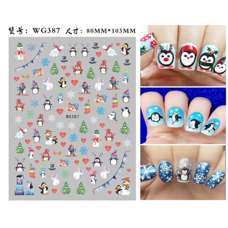 sticker dán móng noel mới