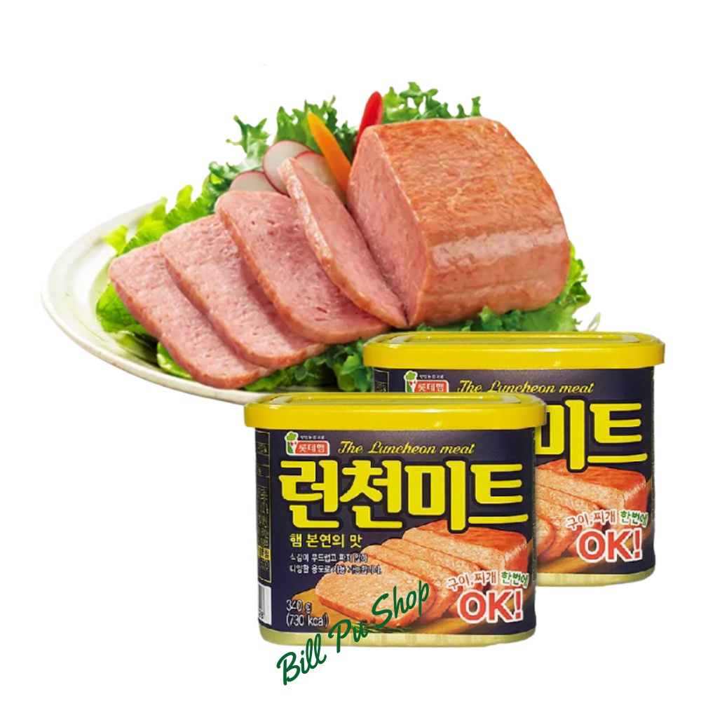 Thịt hộp Hàn Quốc - Thịt hộp LOTTE THE LUNCHEON MEAT hộp 340g [Date 07/2024]