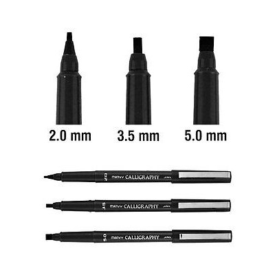 Bút viết thư pháp Marvy 6050 nét 5.0mm/3.5mm Caligraphy Pen màu đen