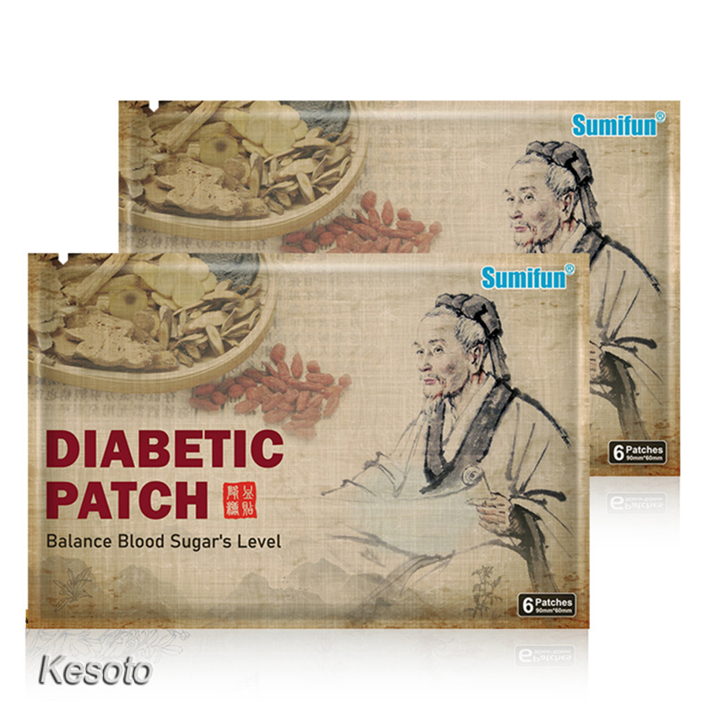 [KESOTO]Diabetes Plasters Natural Herbs Diabetes Pads Diabetes Sticker 12 Pcs/2Bag