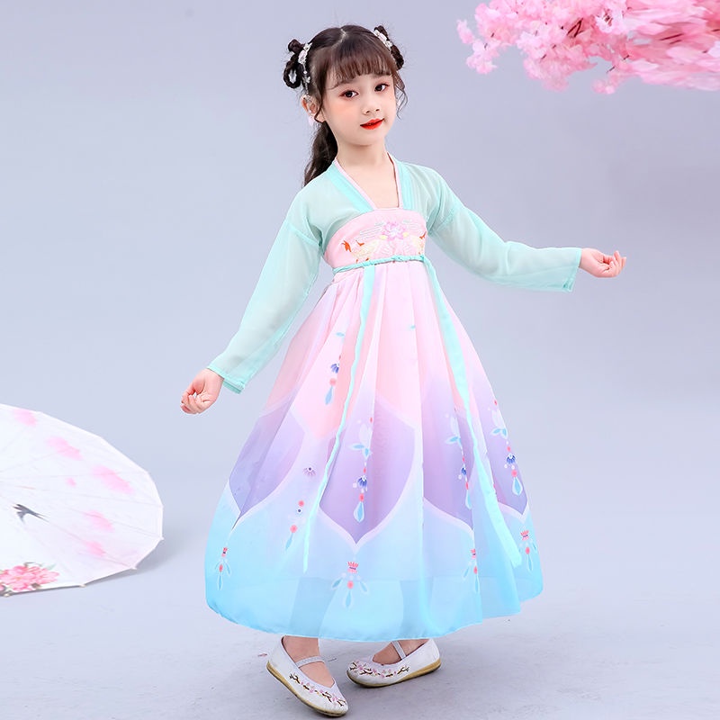 Bộ Hán Phục Thêu Họa Tiết 12 Kiểu Cổ Điển Thời Trang Xuân Hè Cho Bé Gái
