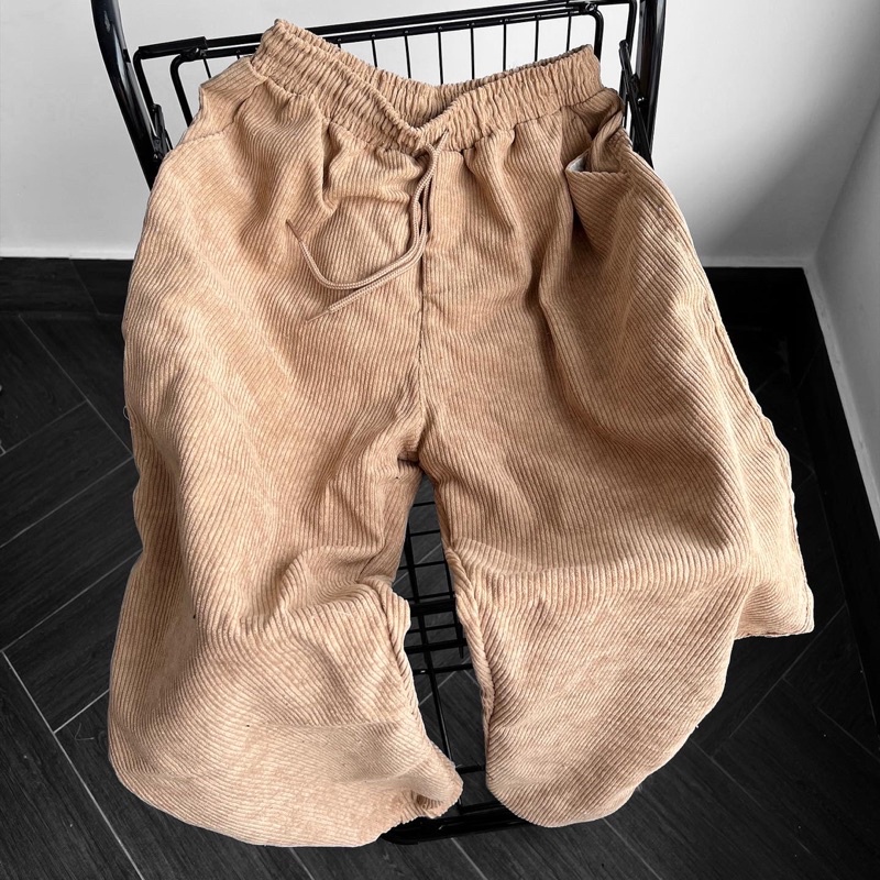 Quần jogger nam nữ,chất Nhung Tăm form rộng