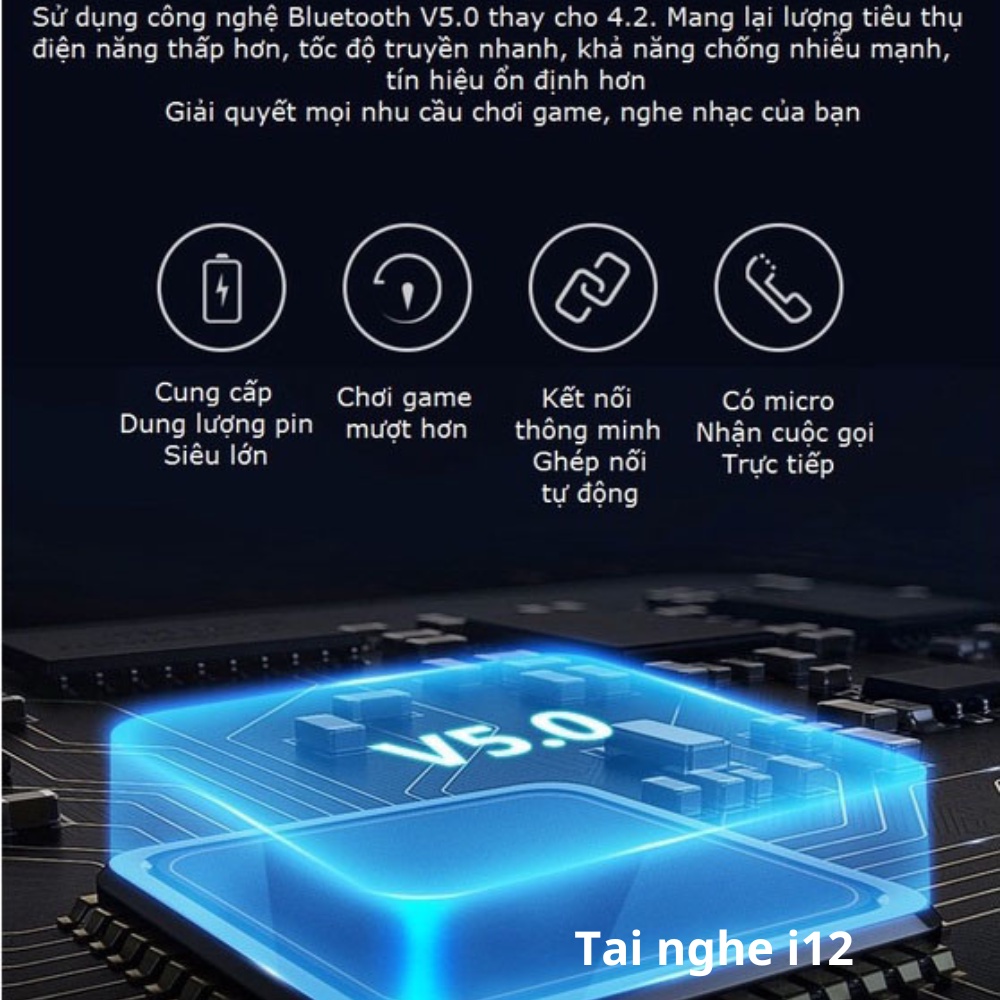 Tai Nghe Bluetooth Android I12 Tm Shop Tws Điều Khiển Cảm Ứng Âm Thanh Hifi, Tai Nghe Bluetooth I12 Giá Rẻ