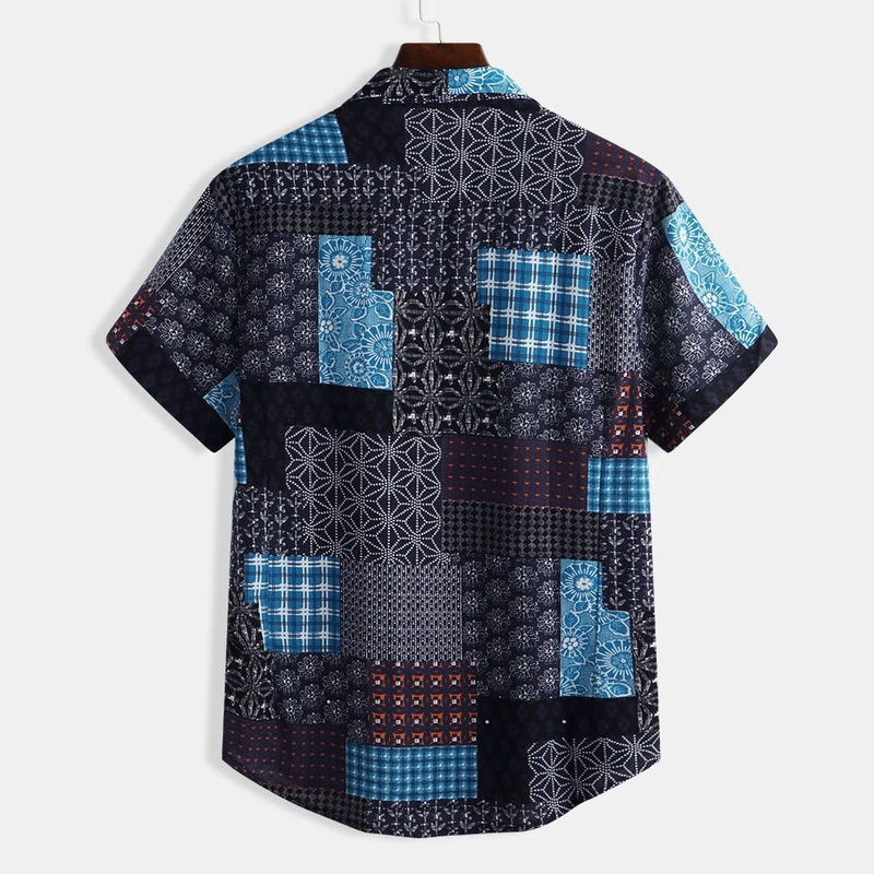 Men's Printed Short Sleeve Men's Floral Shirt85 | BigBuy360 - bigbuy360.vn