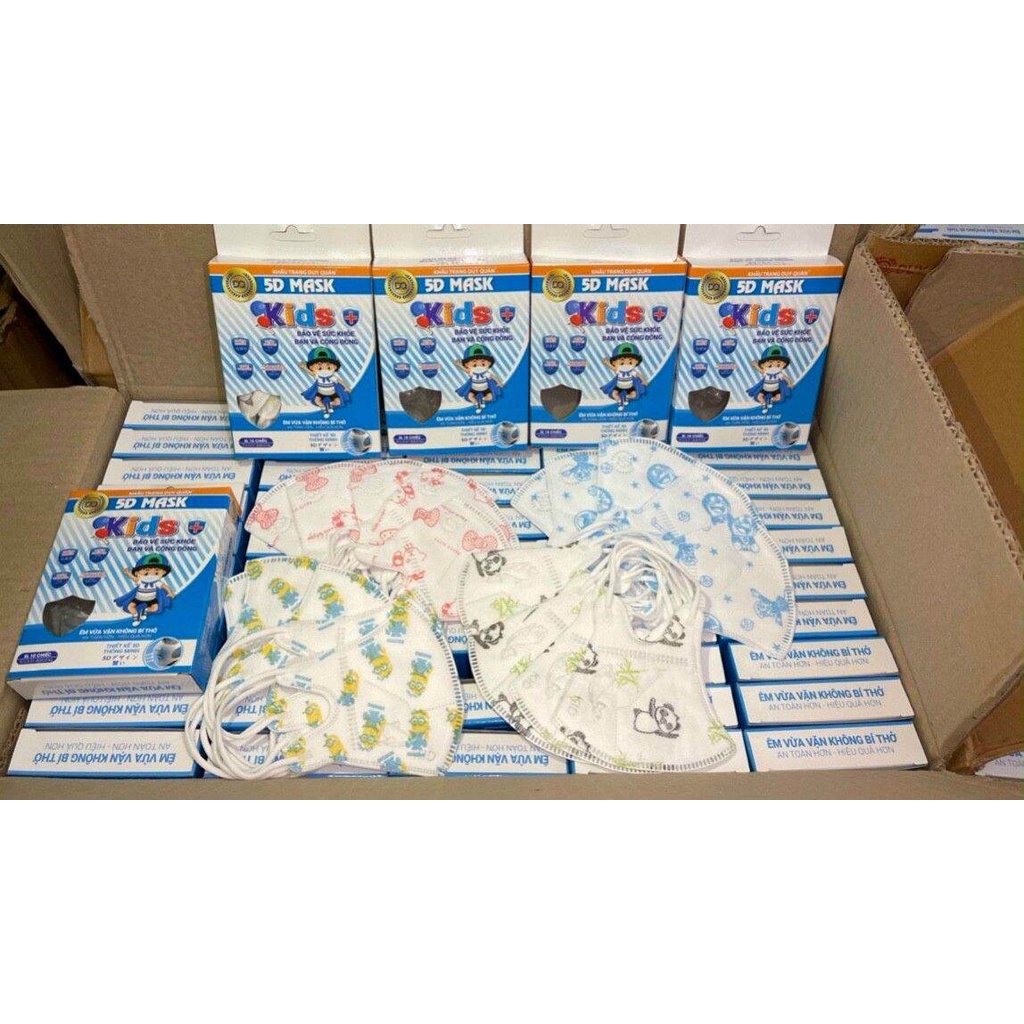 Hộp 50c Khẩu trang trẻ em 5D Mask cho bé 1-4 tuổi