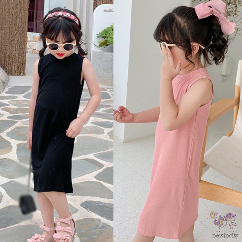 Đầm không tay thời trang hàn quốc dễ thương cho bé gái