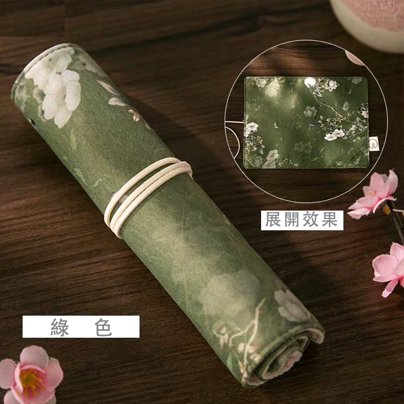 Túi Cuộn Đựng Bút Chì Bằng Vải Canvas Phong Cách Vintage